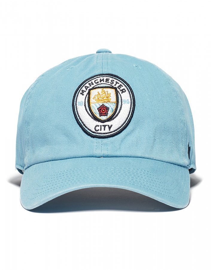 Manchester City Football Club Official 47 Brand Baseball Strap Back Cap Sky Blue 