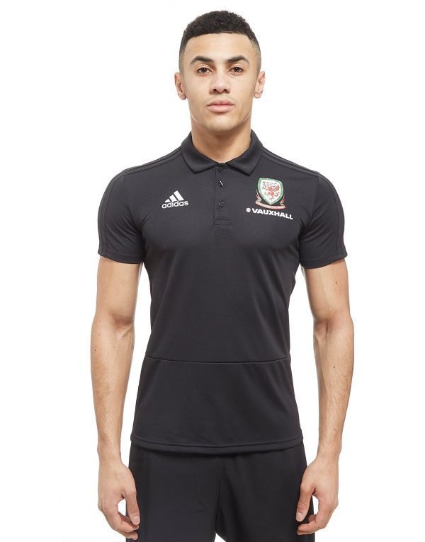 Adidas Fa Wales 2018 Polo Shirt Musta