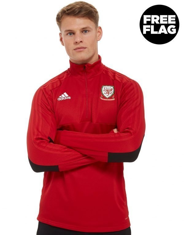 Adidas Fa Wales 2018/19 Half Zip Top Punainen