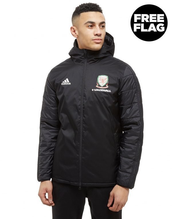 Adidas Fa Wales 2018/19 Winter Jacket Musta