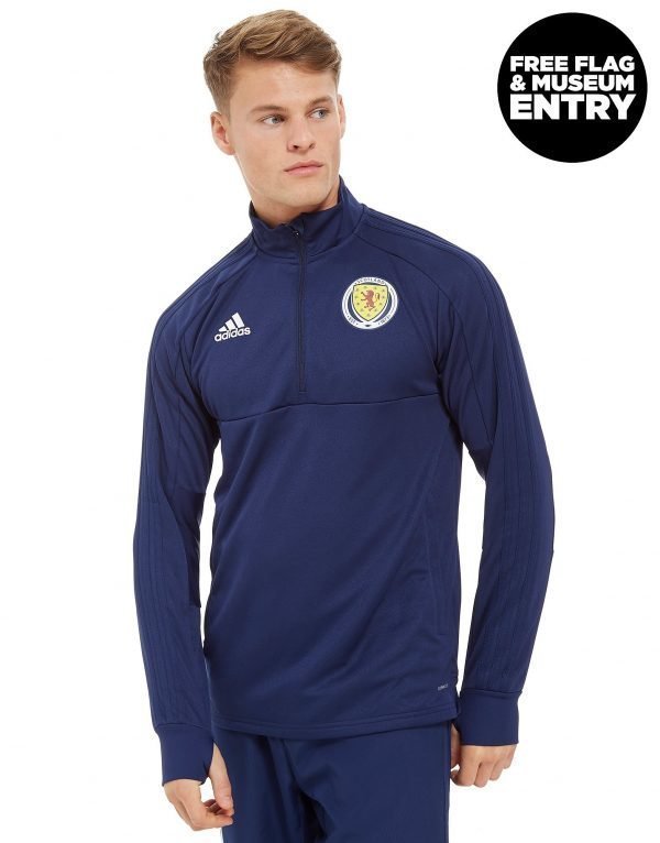 Adidas Scotland Fa 2018/19 Half Zip Top Laivastonsininen