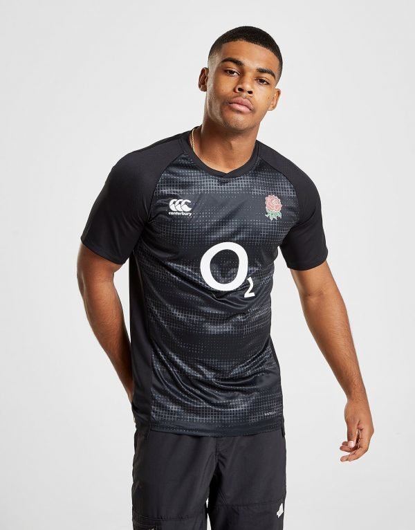 Canterbury England Rfu Graphic Short Sleeve Paita Musta