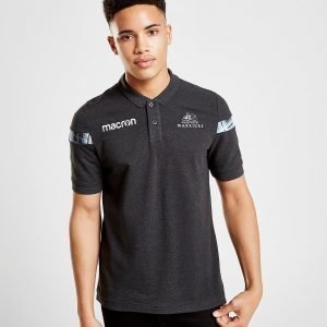 Macron Glasgow Warriors Pique Polo Shirt Musta