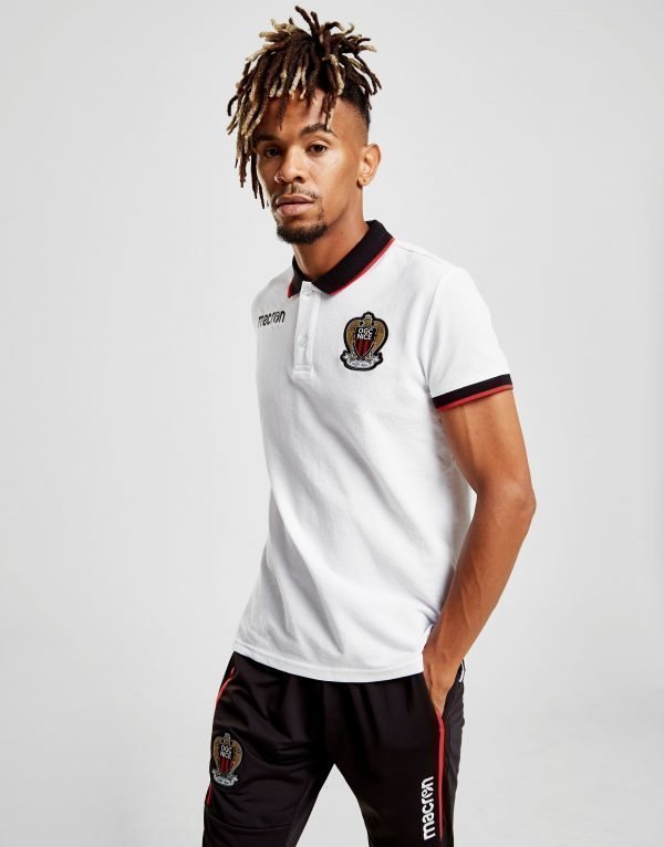 Macron Ogc Nice 2018/19 Polo Shirt Valkoinen