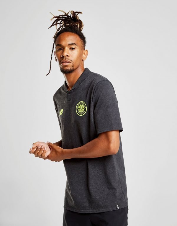 New Balance Celtic Fc 2018/19 Essential Polo Shirt Musta