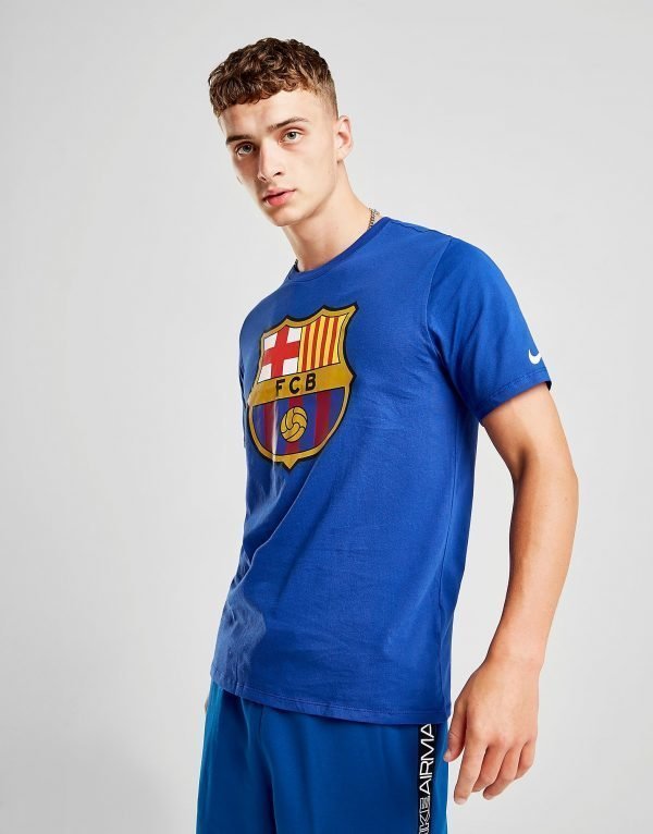 Nike Fc Barcelona Crest T-Shirt Sininen