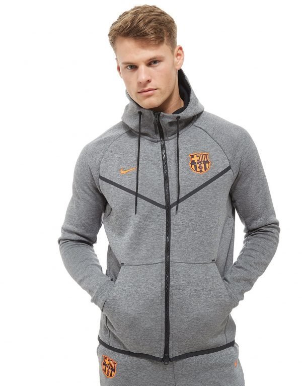 Nike Fc Barcelona Tech Hoodie Harmaa