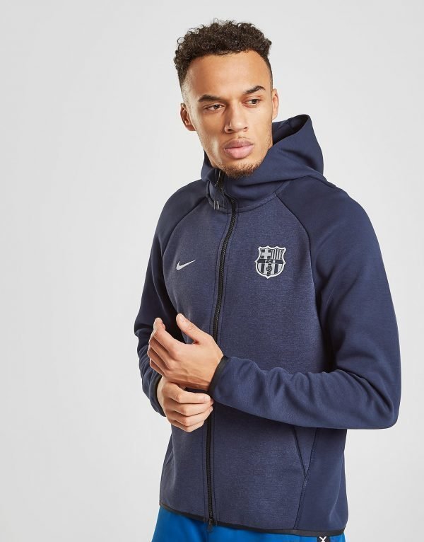 Nike Fc Barcelona Tech Hoodie Laivastonsininen