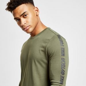 Nike Fc Long Sleeve Tape T-Paita Khaki / Black