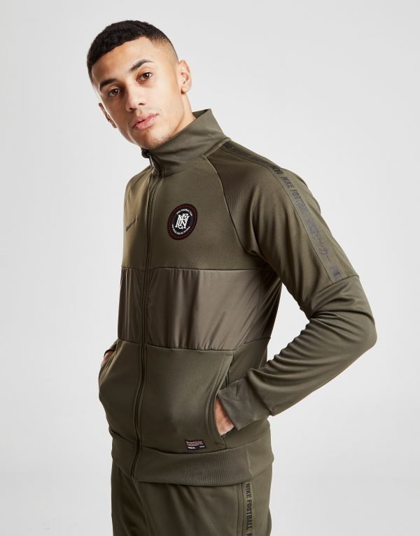 Nike Fc Panel Tape Track Top Khaki