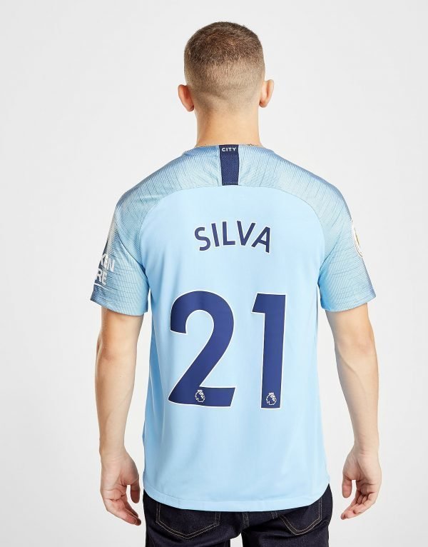 Nike Manchester City Fc 2018/19 Silva #21 Home Shirt Sininen