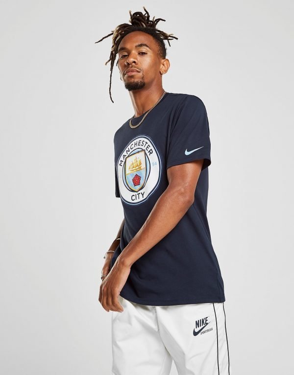 Nike Manchester City Fc Crest T-Shirt Laivastonsininen