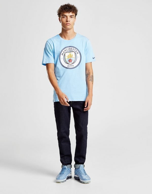 Nike Manchester City Fc Crest T-Shirt Sininen