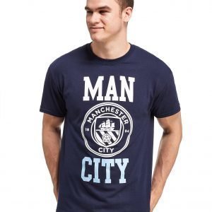 Official Team Manchester City F.C Block T-Shirt Laivastonsininen