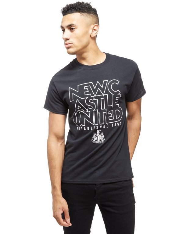 Official Team Newcastle United Est 1892 T-Shirt Musta