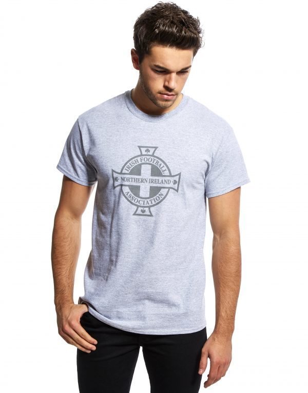 Official Team Northern Ireland Crest T-Shirt Grey Marl