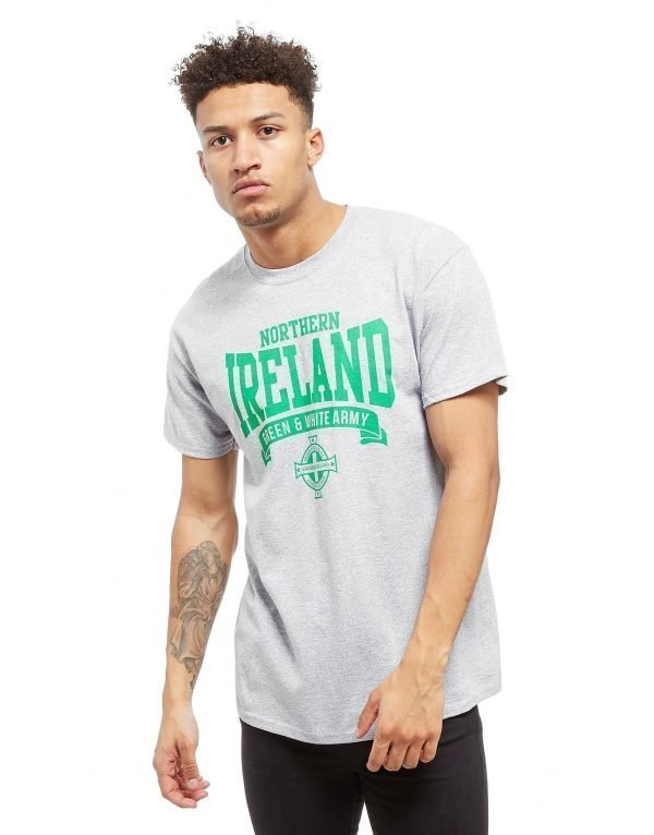 Official Team Northern Ireland Scroll T-Shirt Heather Grey