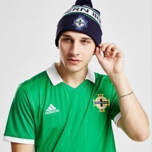 Official Team Northern Ireland Text Knitted Bobble Hat Laivastonsininen