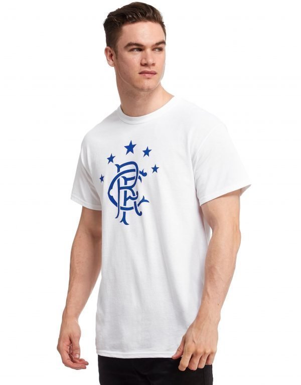 Official Team Rangers Fc Crest T-Shirt Valkoinen