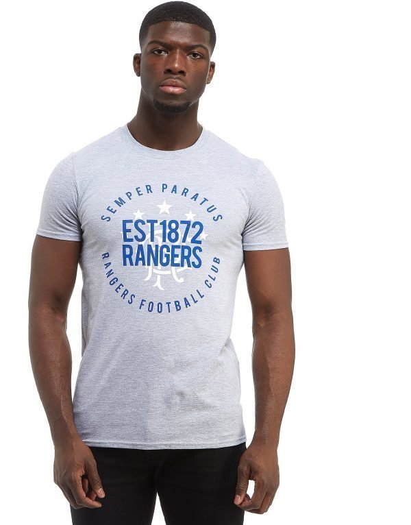 Official Team Rangers Fc Established 1872 T-Shirt Harmaa