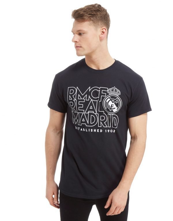 Official Team Real Madrid Stack Short Sleeve T-Shirt Musta