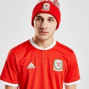 Official Team Wales Text Knitted Bobble Hat Punainen