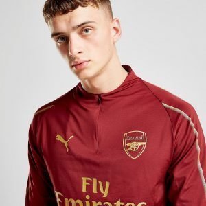 Puma Arsenal Fc 1/4 Zip Training Top Burgundy / Gold