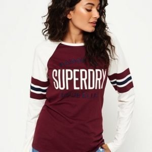 Superdry Applikoitu Raglan Jalkapallopaita Punainen